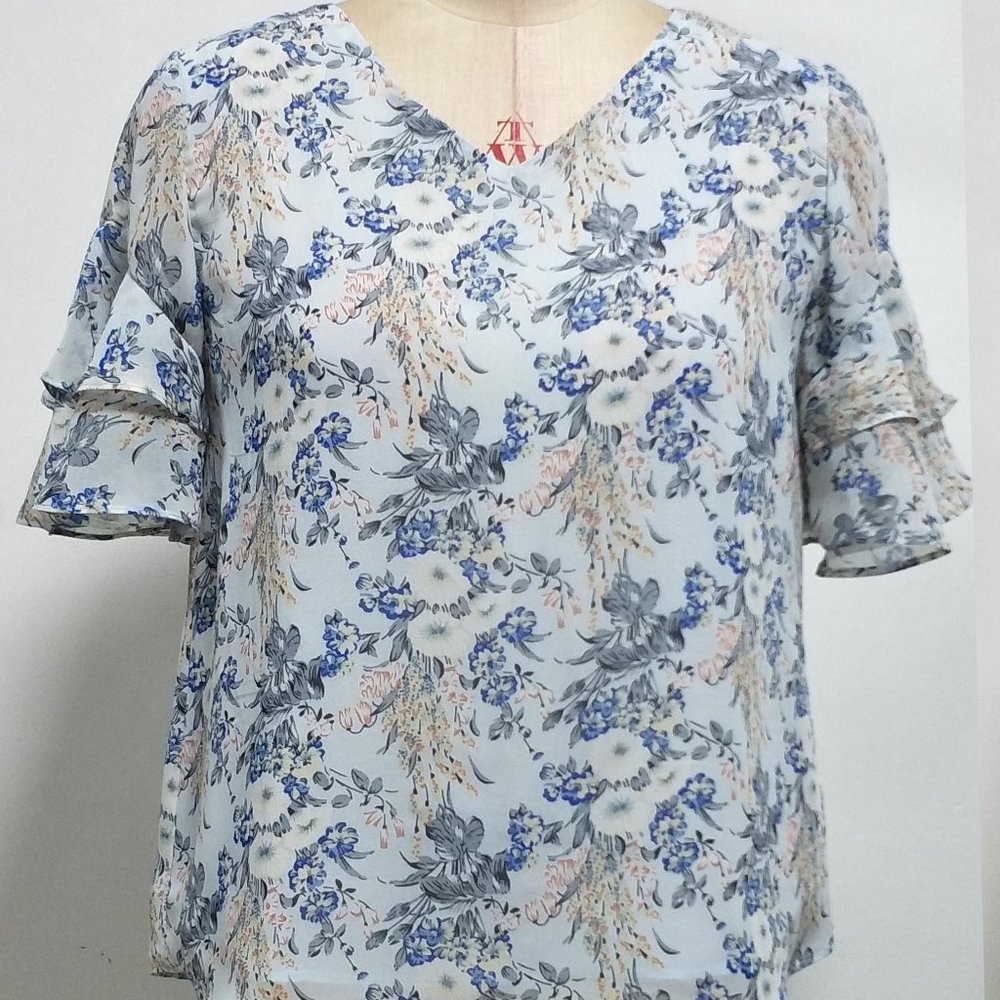 Blue Floral Top